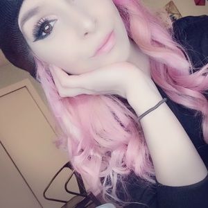 Light pink, 26"Straight synthetic hair extensions